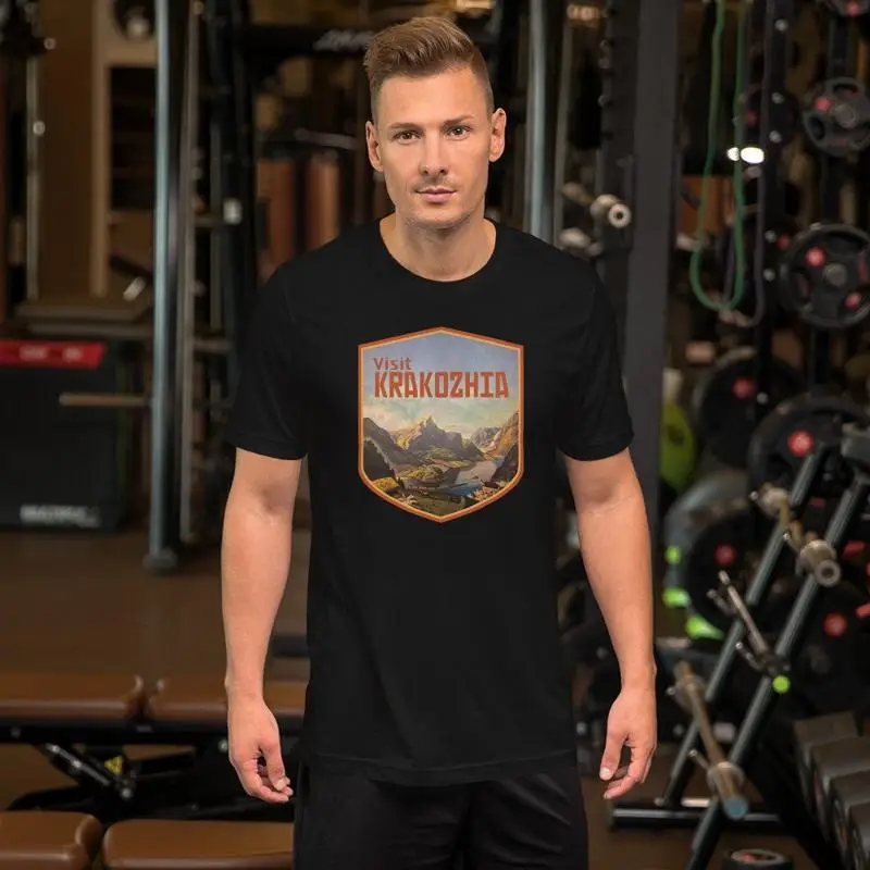 

Мужская винтажная футболка The Terminal Visit Krakozhia, 100% хлопок, лучше всего для него