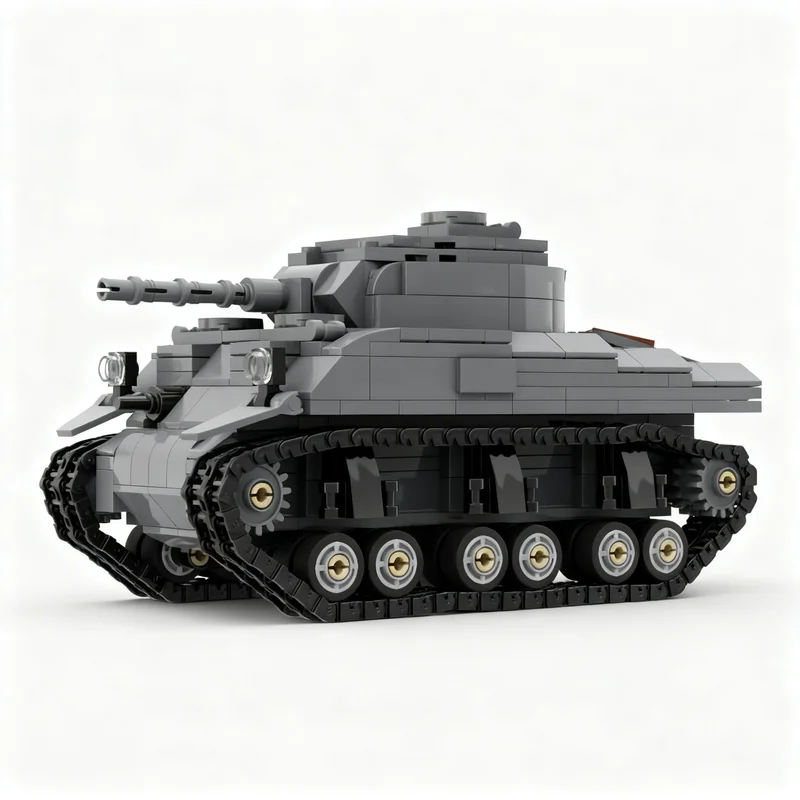 590pcs MOC Creator WW2 M4 Sherman Tank Model Toy Building Blocks Construction Christmas Gift 3D Birthday Idea Craft Assemble