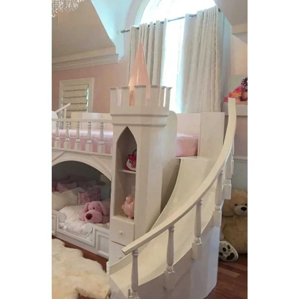 프랑스 스타일 원목 어린이 침대 캐슬 프린세스 호박 침대