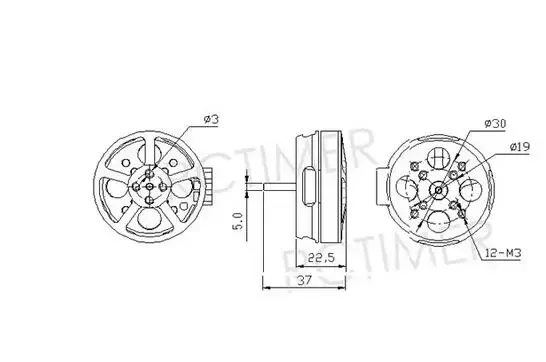 RCTimer 12N14P محرك Gimbal بدون فرشاة 5010-150T 5.0 مللي متر لـ GMIBAL Quad Hexa Octa Multicopter 5208 5210