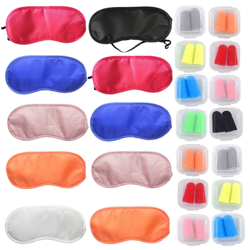 

5PCS Eye Mask Earplug Bulk Sleep Products Polyester Eye Mask for Shading Breathability Sponge Earplugs Noise Reduction TMZ