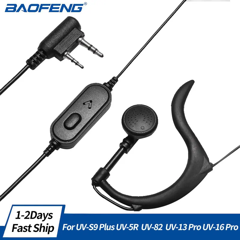 

Baofeng PTT Mic headphone Walkie Talkie Earpiece headset for UV-5R UV-S9 PLUS BF-888S UV-13 Pro UV-16 Pro CB Two Way Radio