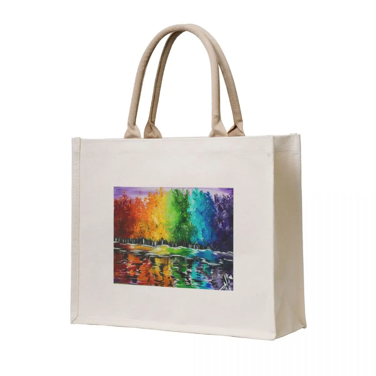 

Happy Rainbow Trees - YLM_arts Tote Bag shopper bag women canvas shoping bag tote canvas