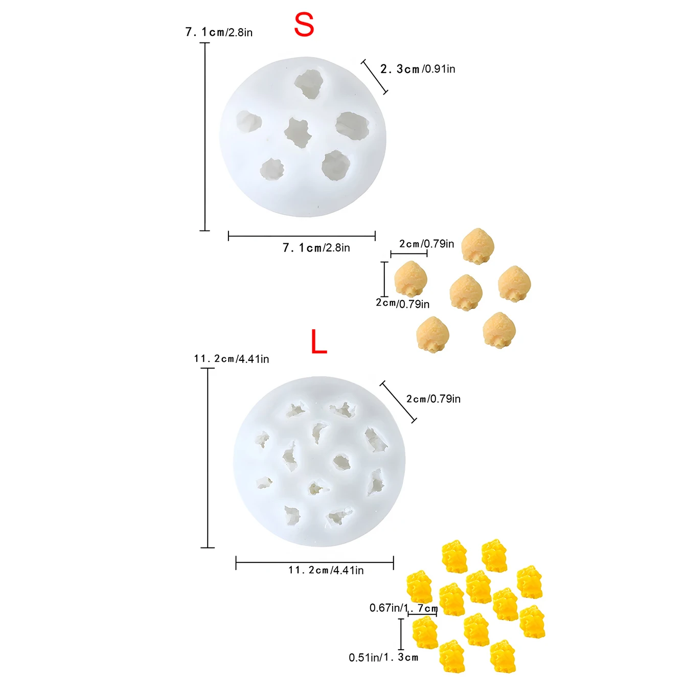 3D New Cream Popcorn Series Silicone Mold Scented Candle Soap Resin Plaster Crafts Mold DIY Home Decor Durable Mold