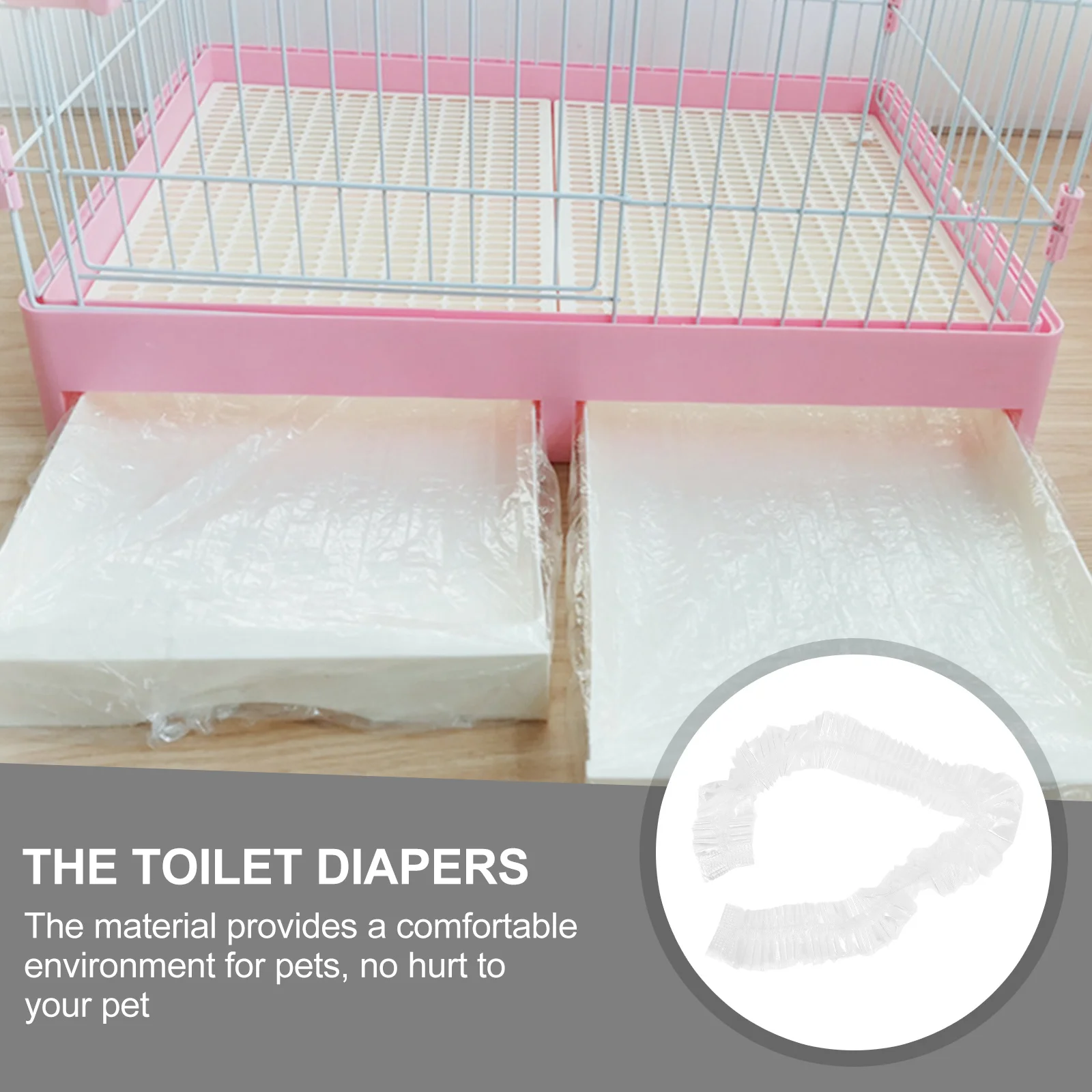 

50Pcs Disposable Cage Liner for Small Animals Rabbit Pee Pad Waterproof Pet Waste Tray Film Bunny Toilet Liner Convenient