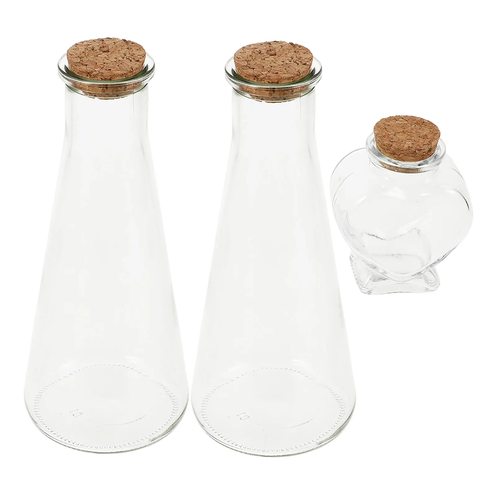 3 Pcs Memorial Colored Beach Shower Sand Decorative Glass Bottles Mini Jars Miniature