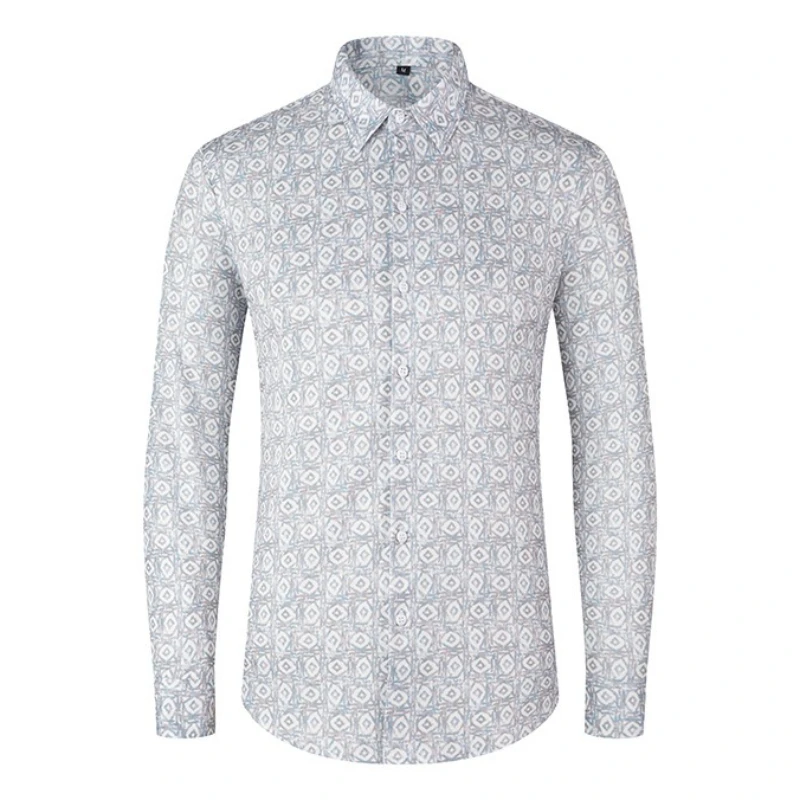 

6XL Мужская рубашка с длинными рукавами в стиле ретро Tie Dye, повседневная деловая классическая рубашка, уличная одежда для банкета и вечеринки, рубашки для ночного клуба, мужская одежда