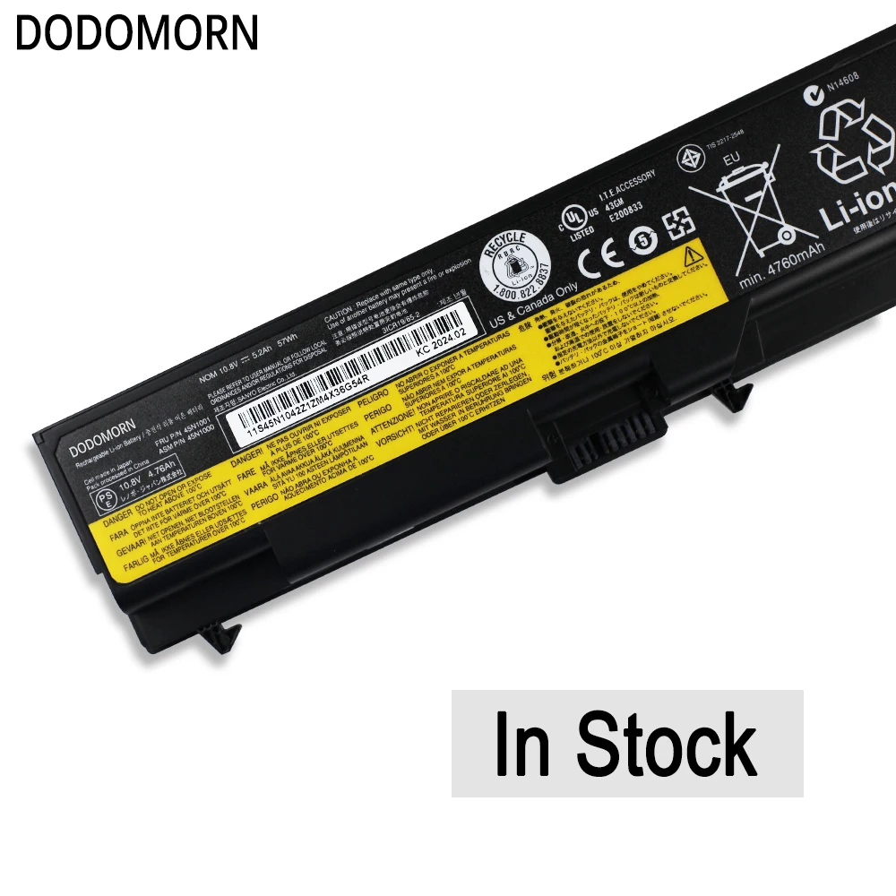 بطارية DODOMORN-لاب توب لينوفو ثينك باد L430 L530 T430 T430I T530 T530 W530 W530 W530I 42T4703 42T4819 57Wh ، 45N1001 45N1000 70 +