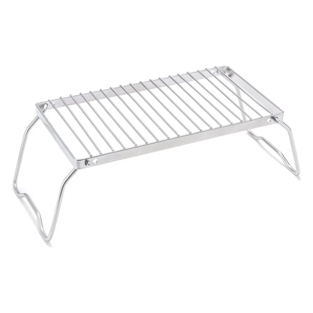 Grille de barbecue réglable en hauteur en acier inoxydable pour la cuisson en extérieur avec design pliable et structure en maille robuste
