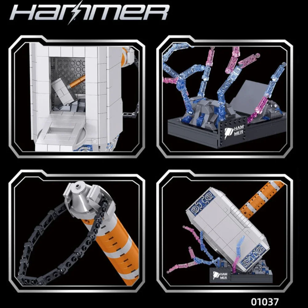 Wusste gebaut Thors Hammer Mini Block Spielzeug Set ist geeignet für Wunder Fans mit Präzision Handwerks kunst Geschenke und Dekorationen