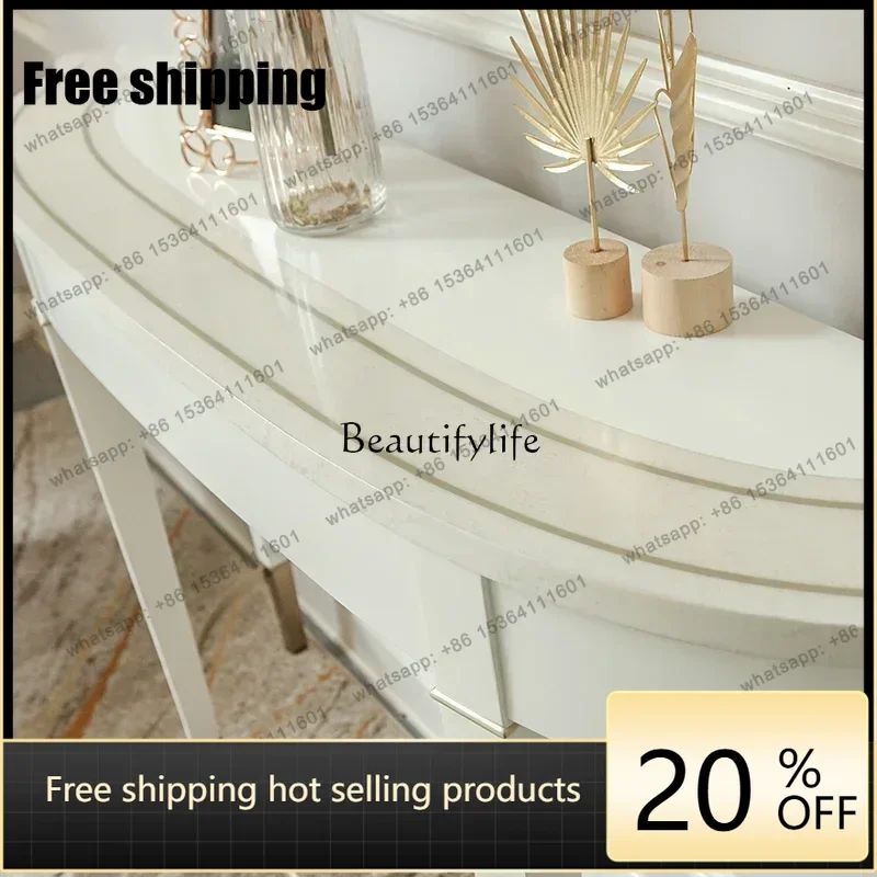 Factory Direct American entrance cabinet light luxury solid wood simple semicircular entrance table