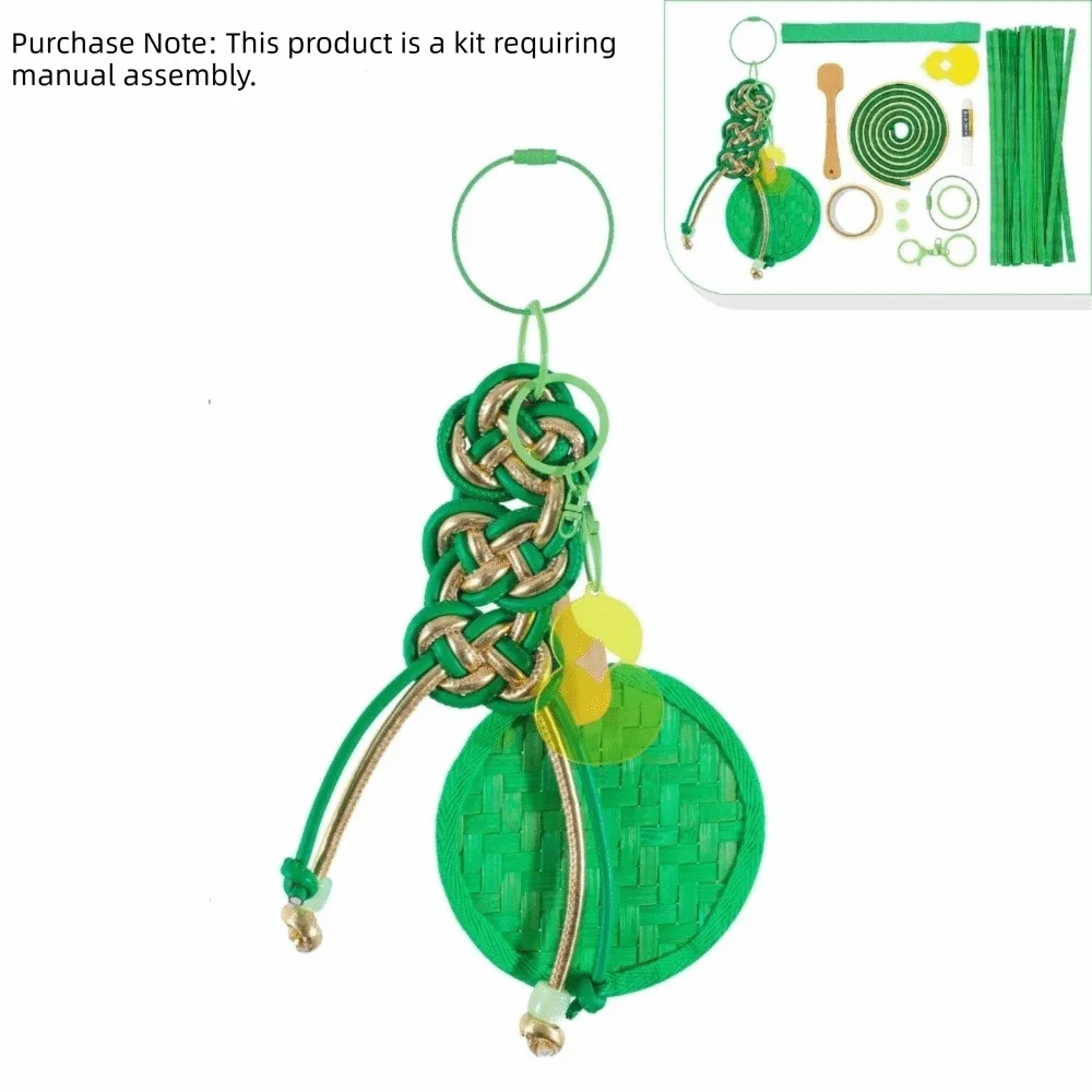 Macaron Color Mini Fan Keychain Hand-Woven Bamboo Lightweight Bamboo Woven Fan Delicate Craftsmanship Durable Structure