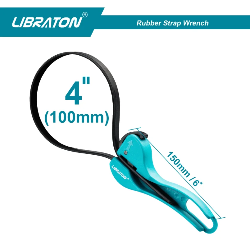 LIBRATON 1PC Multifunctional Belt Wrench Adjustable Rubber Strap Jar Wrench Tool Opener Wrench Cartridge Pipe Oil Filter Tool