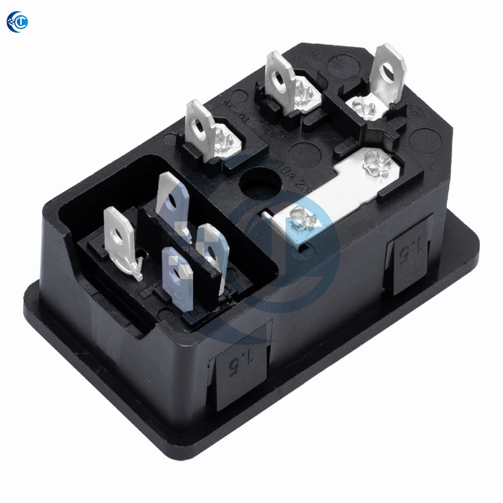 AC-01 Triplex Embedded 3-Hole Power Socket Indicator Switch Fuse Protection 1Pcs