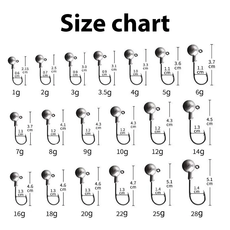 Fishing Hooks 20pcs 2g 3g 5g 10g Crank Head Hooks High-carbon Steel Head Jig Lure Hard Bait Soft Worm Fishing Tackle Accessories image 2