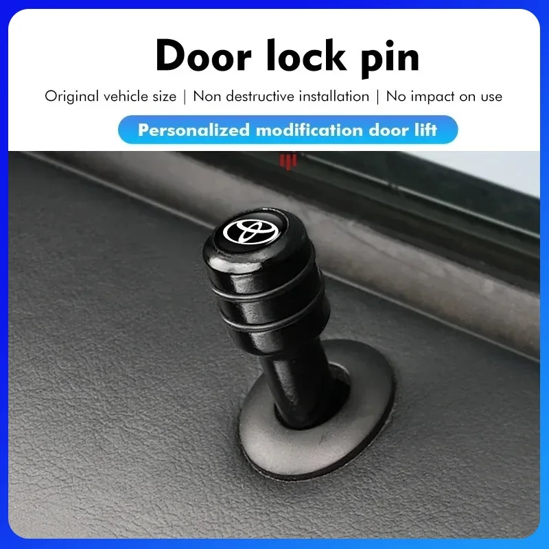 

For Toyota Corolla Yaris Chr Auris RAV4 Land Cruiser Camry Highlander 4Pcs Car Door Lock Knob Alloy Security Insurance Pull Pins