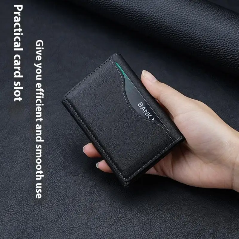 1 قطعة بولي Leather حافظة للبطاقات الجلدية Magsafe محفظة حمل بطاقات للهاتف 16 15 12 13 14 Pro Max Plus محفظة هاتف مغناطيسية صغيرة ثلاثية الطي