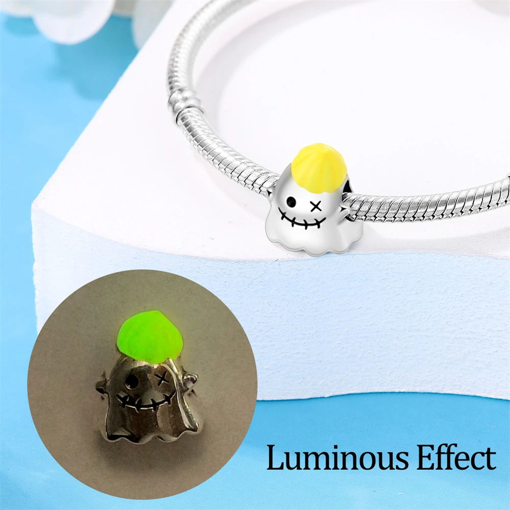 

Оригинальные подвески из серебра 925 пробы, бусины-призраки на Хэллоуин, подходят для подвесок Plata 925, браслеты для женщин, женщин, изготовление ювелирных изделий своими руками