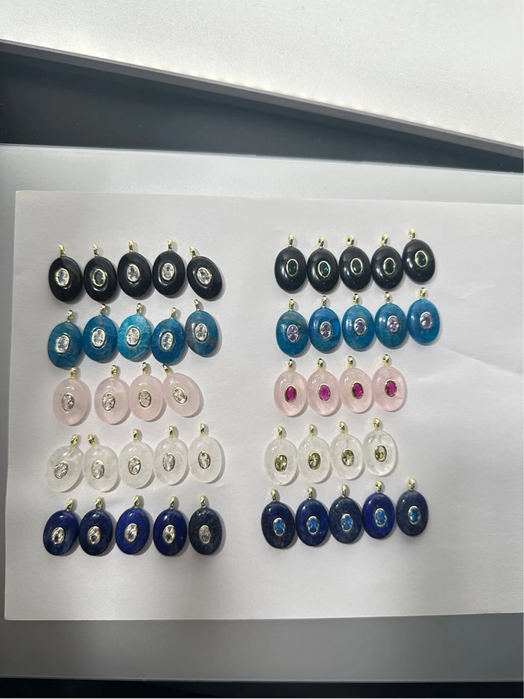 3pcs/lot Jewelry Accessory Natural Stone ZirconTransparent Snail Shaped Pendant For Charms Earrings  Mobile Phone Shell Bracelet