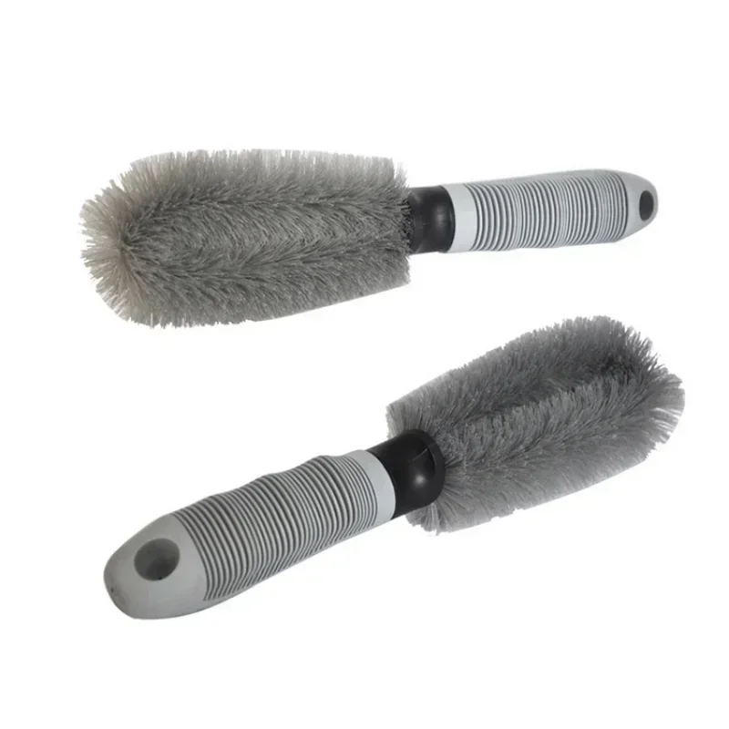 Motorcycle Universal Wheel Brush Round Steel Wire Long Hair Tire Brushes High Quality Nylon Brushes Anti-slip Handle Wheel Brush