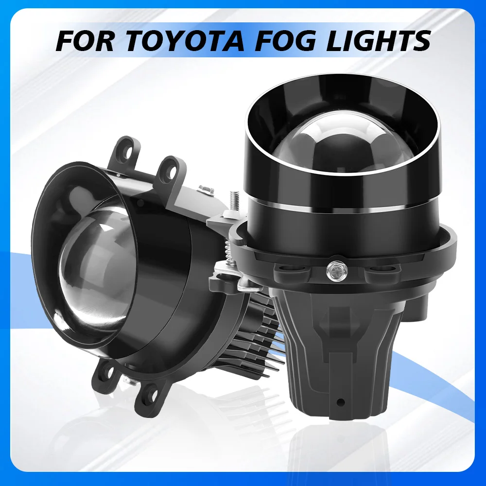 

2x3inch Bi LED Projector Car Fog Lamp Retrofit Lens 6000K-6500K For Toyoya Prius 4Runner Avalon Camry Corolla Highlander Matrix