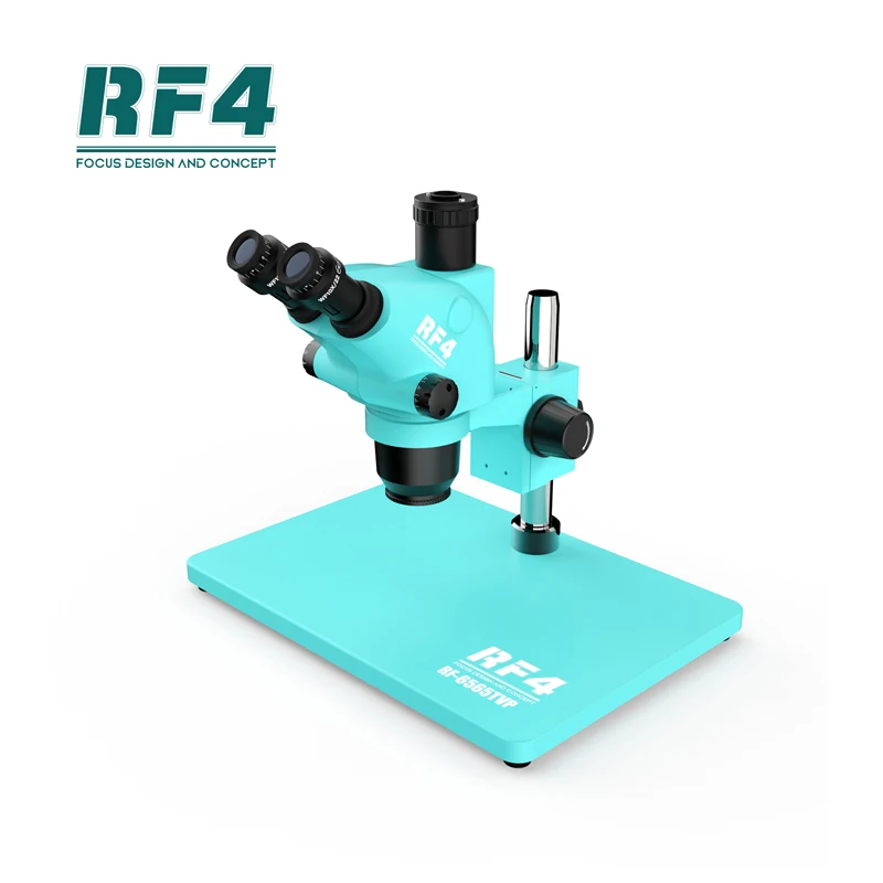 RF4 RF6565TVP Trinocular Stereo Microscope 6.5-65X Continuous Zoom Magnification for Phone Maintenance PCB SMD Work