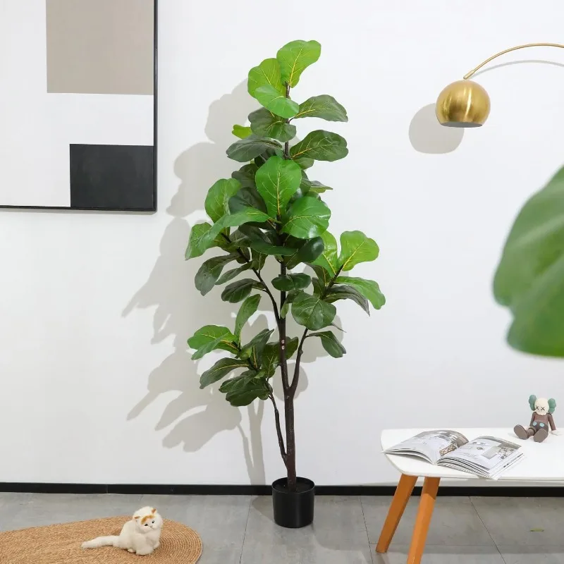 

Искусственный лист скрипки, фигурное дерево 6 футов, большое искусственное растение, искусственный фикус lyrata, шелковые деревья с горшком для внутреннего и наружного дома, гостиной