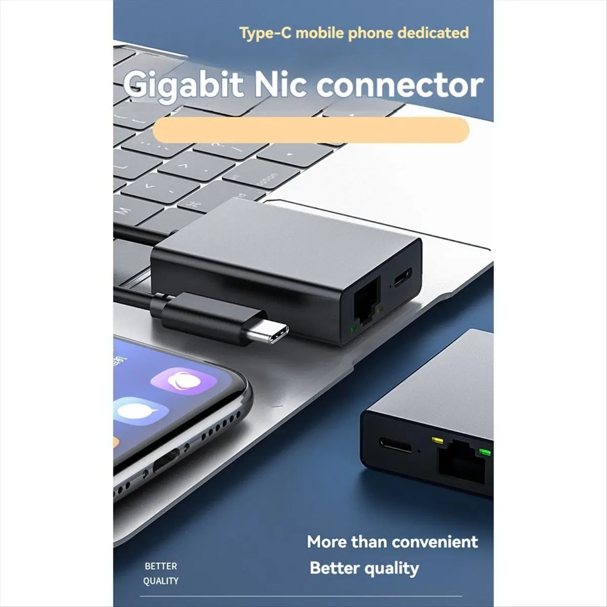 A85P Type-C Ethernet Adapter Type-C to RJ45 Gigabit Ethernet Network Card with PD100W for TV Stick PC Laptop Smartphone
