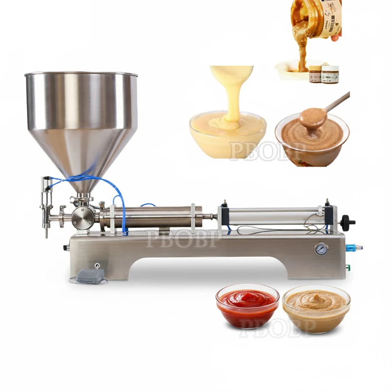 Semi Automatic Horizontal Pneumatic Liquid Paste Cream Filling Machine Piston Shampoo Cosmetic Cream Small Bottle Honey