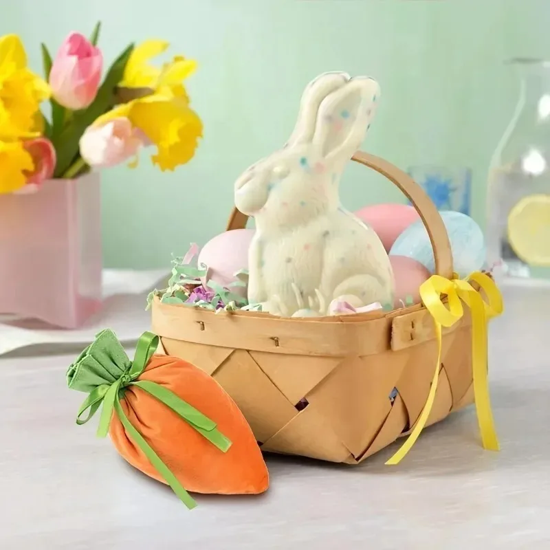 1-30 قطعة 2026 أكياس هدايا برباط على شكل جزرة عيد الفصح مع آذان أرنب بتصميم برتقالي وأخضر لحفلات الربيع وتخزين الحلوى #5