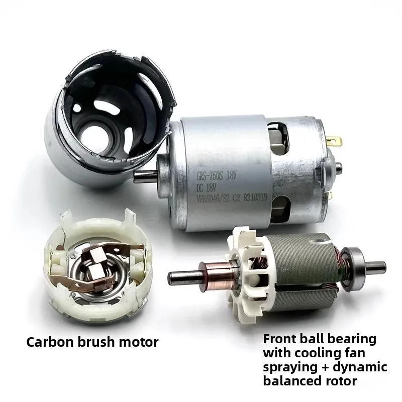 Motor de CC de 18V, herramienta eléctrica de alta velocidad, adecuado para taladros eléctricos/amoladoras angulares/maquinillas de corte RS-750