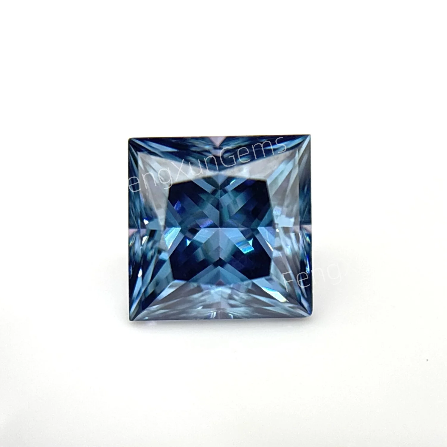 Princess cut Moissainte Gemstone 0.3~6ct Royal Blue Loose Gems with GRA Certificate Pass Diamonds Test for inlay Ring Material