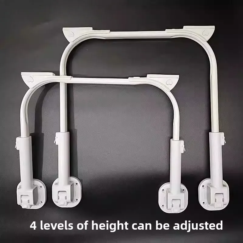 Height Adjustable Folding Table Legs, Anti-Tip Design Metal Support Stand, Lazy Table Accessories for Sofa Bed & Laptop Use