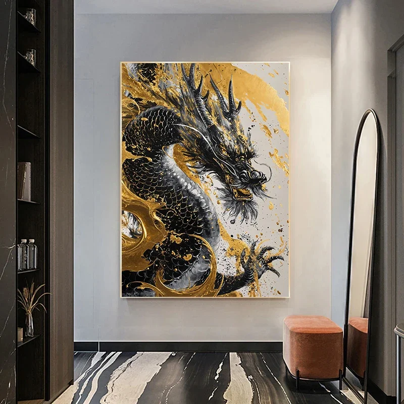 Fantasia moderna dragão mítico animal pintura em tela imagens de arte de parede para sala de estar decoração de casa não pode ser personalizada