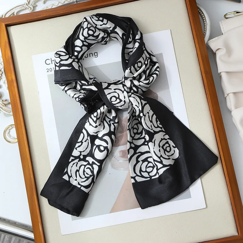 女性のための豪華なシルクのヒジャーブ,柔らかいサテンのヘッドバンド,ネッカチーフ,薄いスカーフ