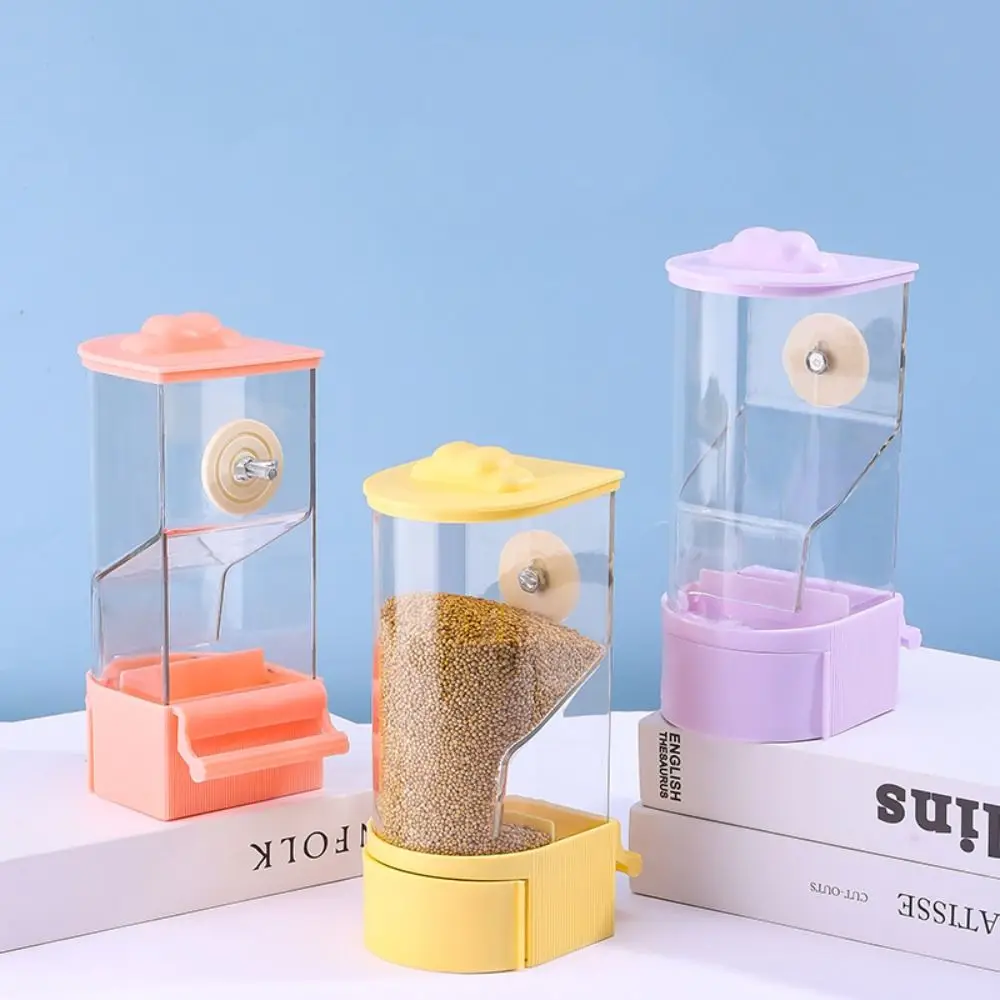 Automatic Parrot Feeder Hanging Large Capacity Bird Rice Husk Separation Food Box Convenient Durable Bird Food Dispenser Outdoor