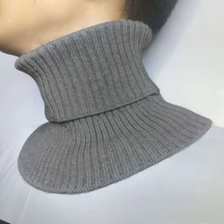 Inverno nuovo antivento colletto caldo sciarpe avvolgenti colletto finto da uomo sciarpa lavorata a maglia dolcevita elastico colletti di camicia staccabili