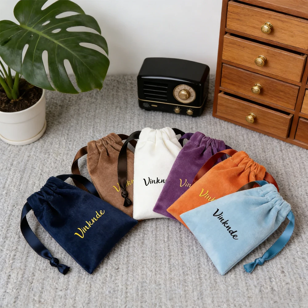 

100Pcs Large Size Flannel Dust Bags Personalized Logo For Jewerly Gift Women Big Capacity Household Storage Drawstring Pouch