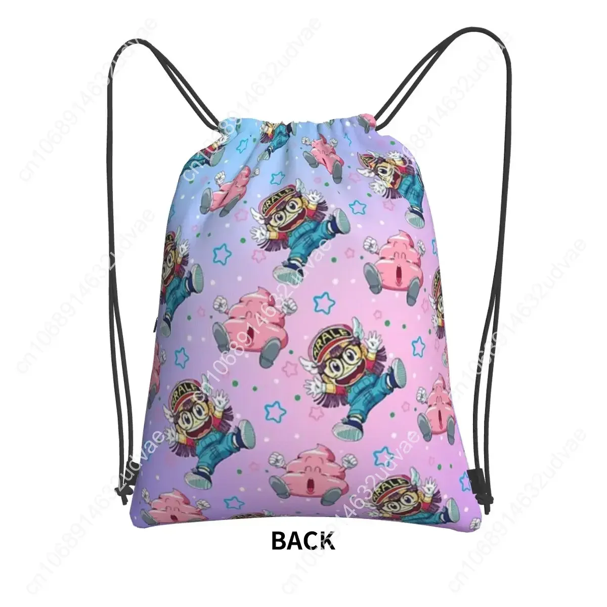 Arale And Poop Dr Slump Portable Backpacks Drawstring Bag Drawstring Bundle Pocket Shoes Bags For Travel Sport Man Woman