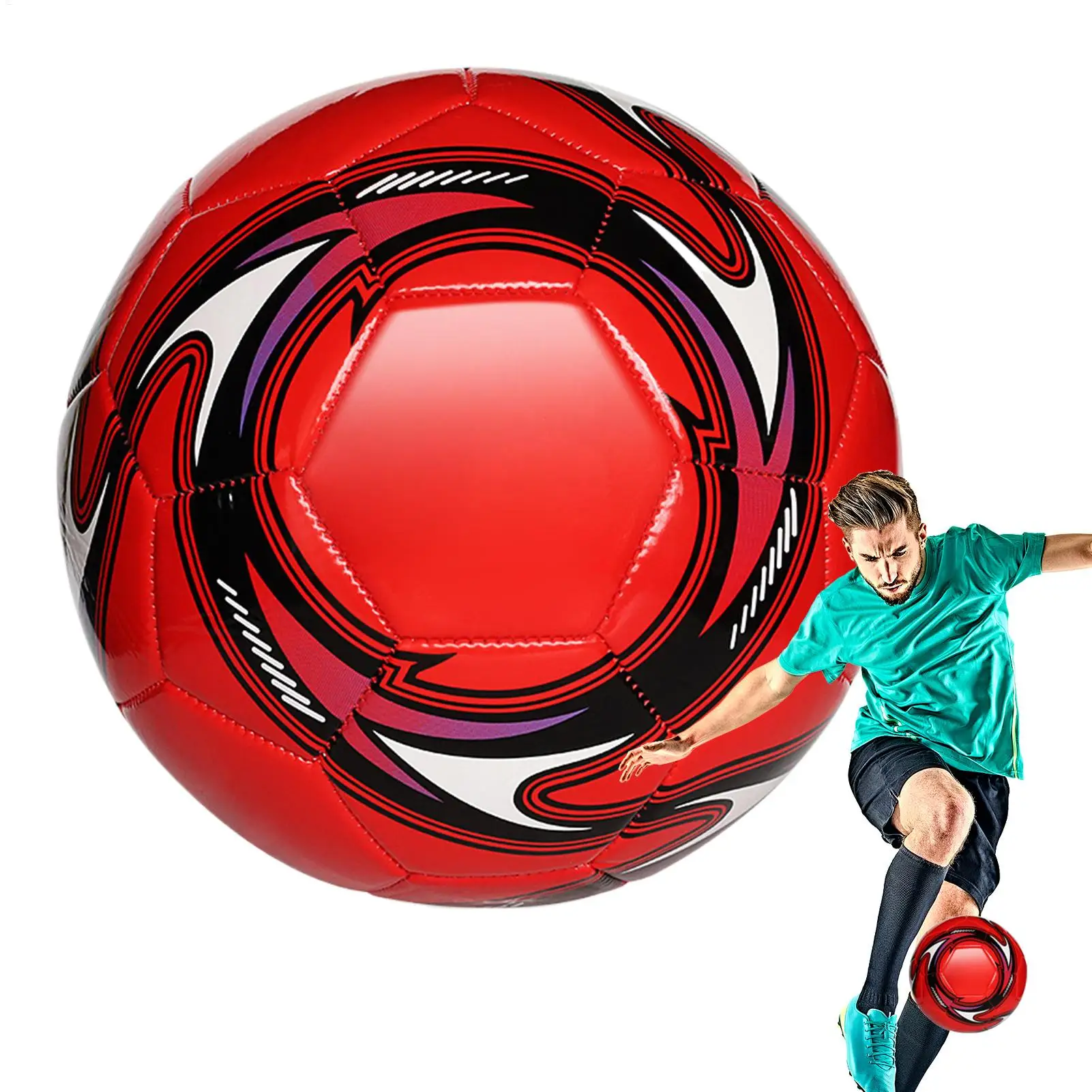 

Competition Football Size 5 Training Soccer Ball Comfortable Feet Standard Practicing Football For Boys Youth Athletes Students