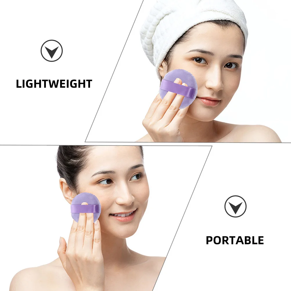 

4Pcs Cotton Powder Small Makeup Pads for Loose Pressed Powder Face Foundation Even Application Travel Friendly Beauty