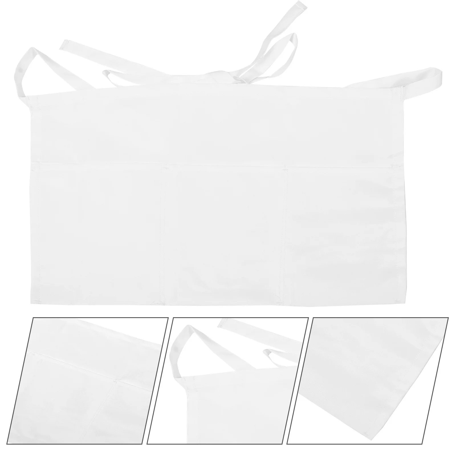 Fartuch kucharski dla kobiet, fartuch do gotowania, fartuch kelnerski z kieszeniami, wielorazowy fartuch do stołówki, fartuch roboczy dla kelnerki, pół-fartuch