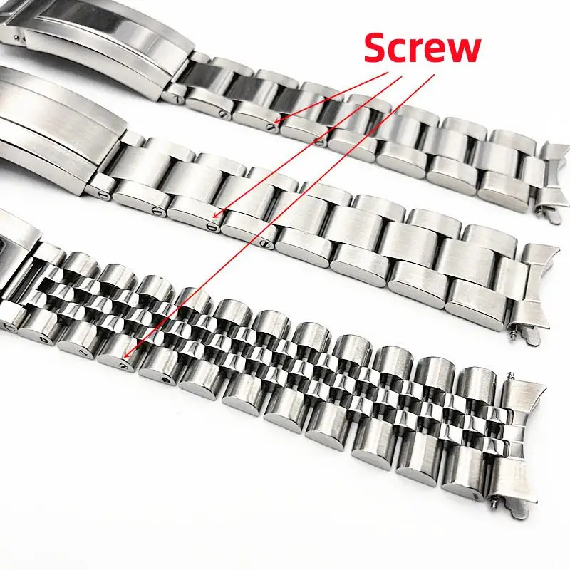 19 mm gebogenes Ende gebürstetes Armband für SEIKO Skx5 Sxns80 Snxs79 Snxs77k Edelstahl Jubilee Oyster Middle Bright Uhrenarmband