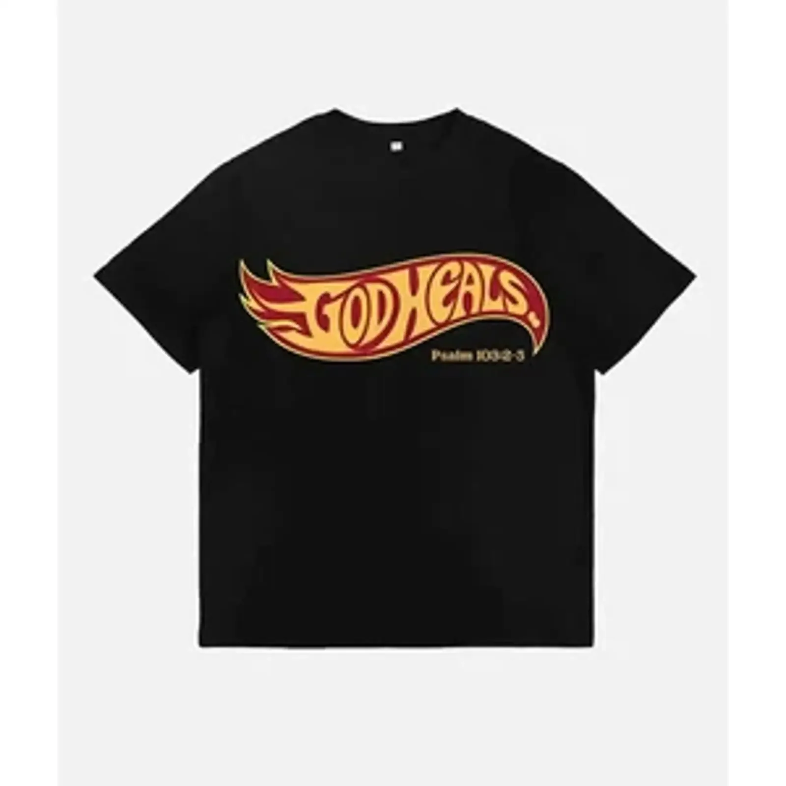 Christian God Heals T Shirt Heavyweight Pure Cotton Vintage Retro Si vintage Washed Versatile streetwear Soft graphic Stylish