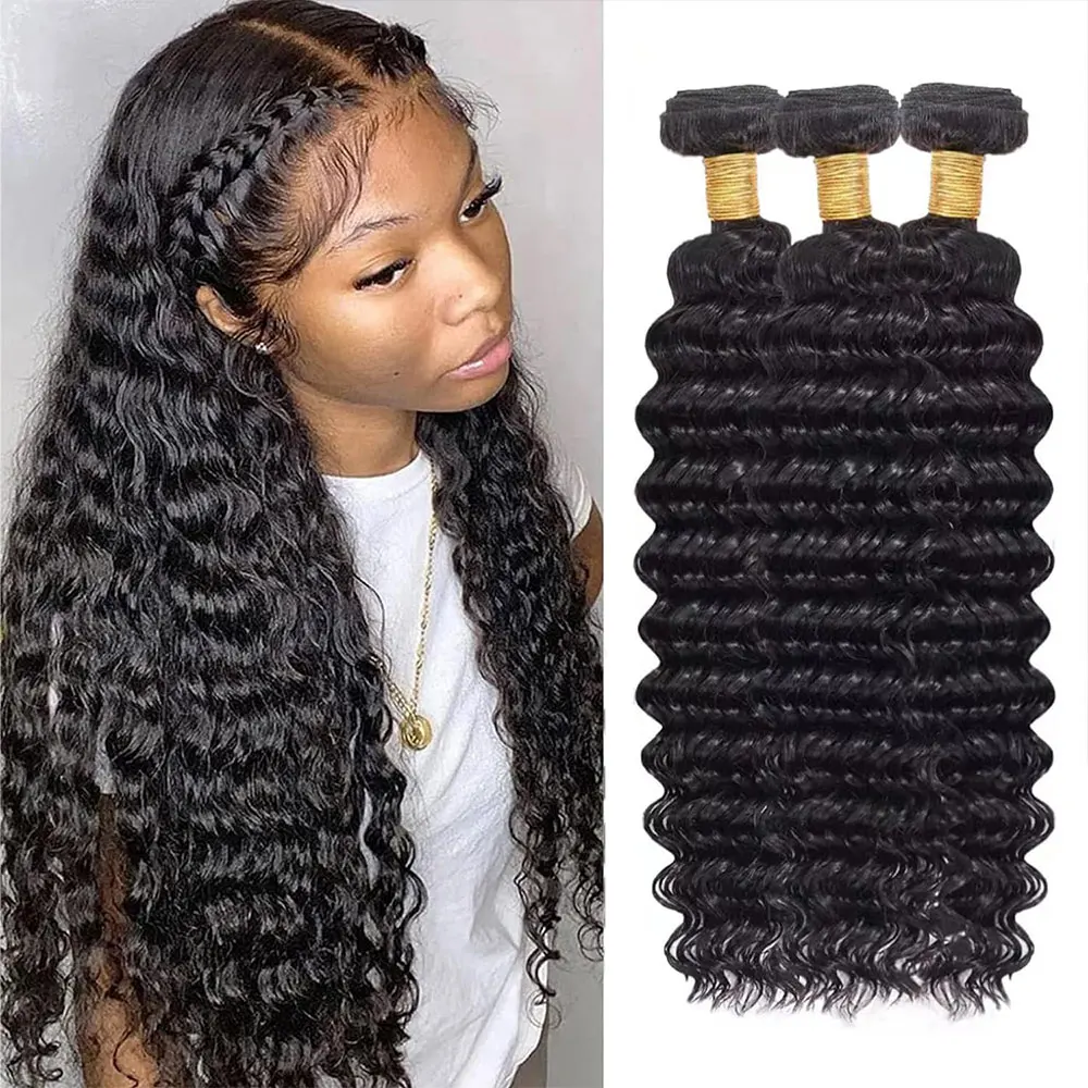 Jerry Curly Human Hair Bundles Natural Color Braids Curly  Brazilian Virgin Combo pack Quick Weave Human Hair Extensions