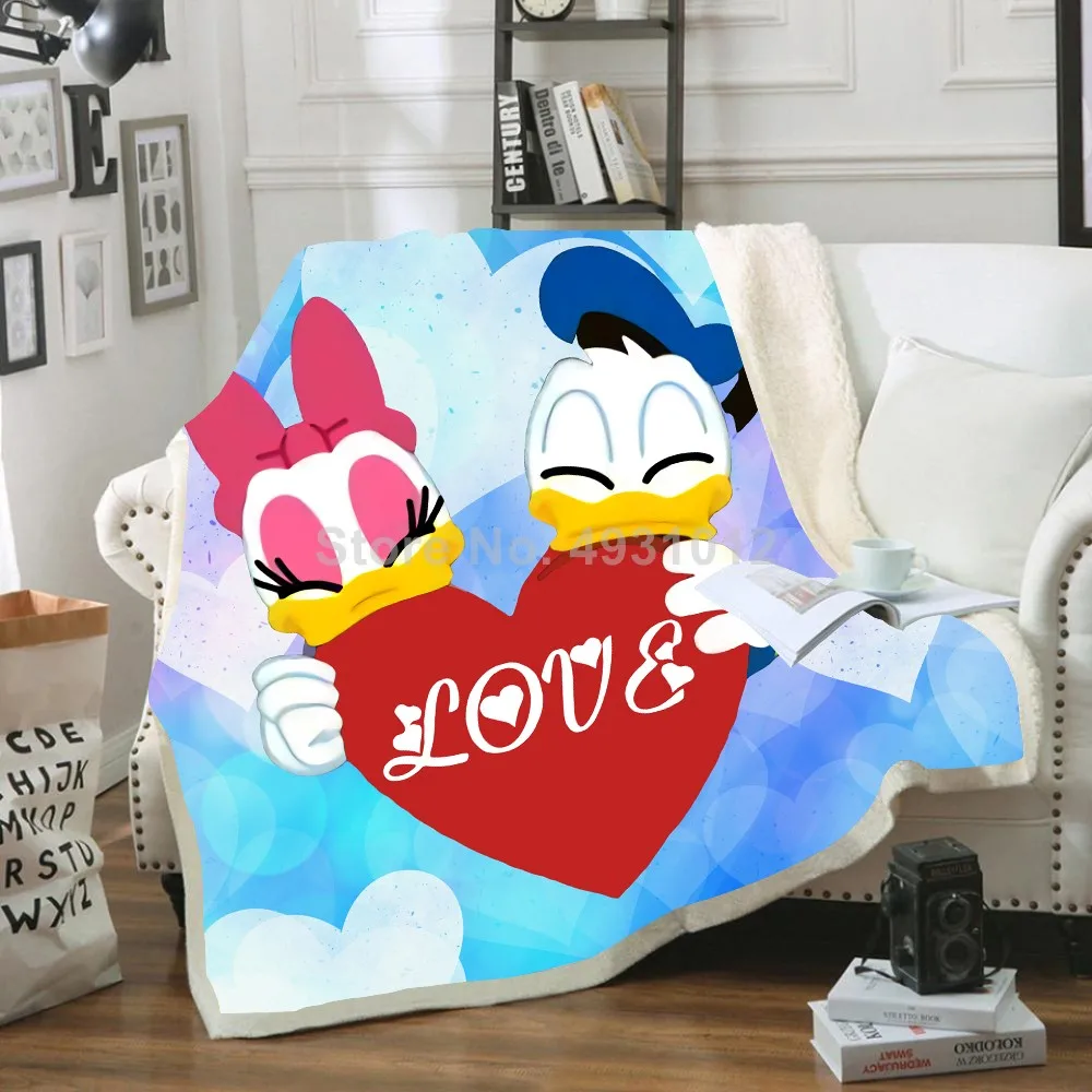 Disney Daisy Duck Donald Plush Baby Blanket Throw Sofa TV Bed Cover Love Life Bedding for Boys Girls Children Gifts