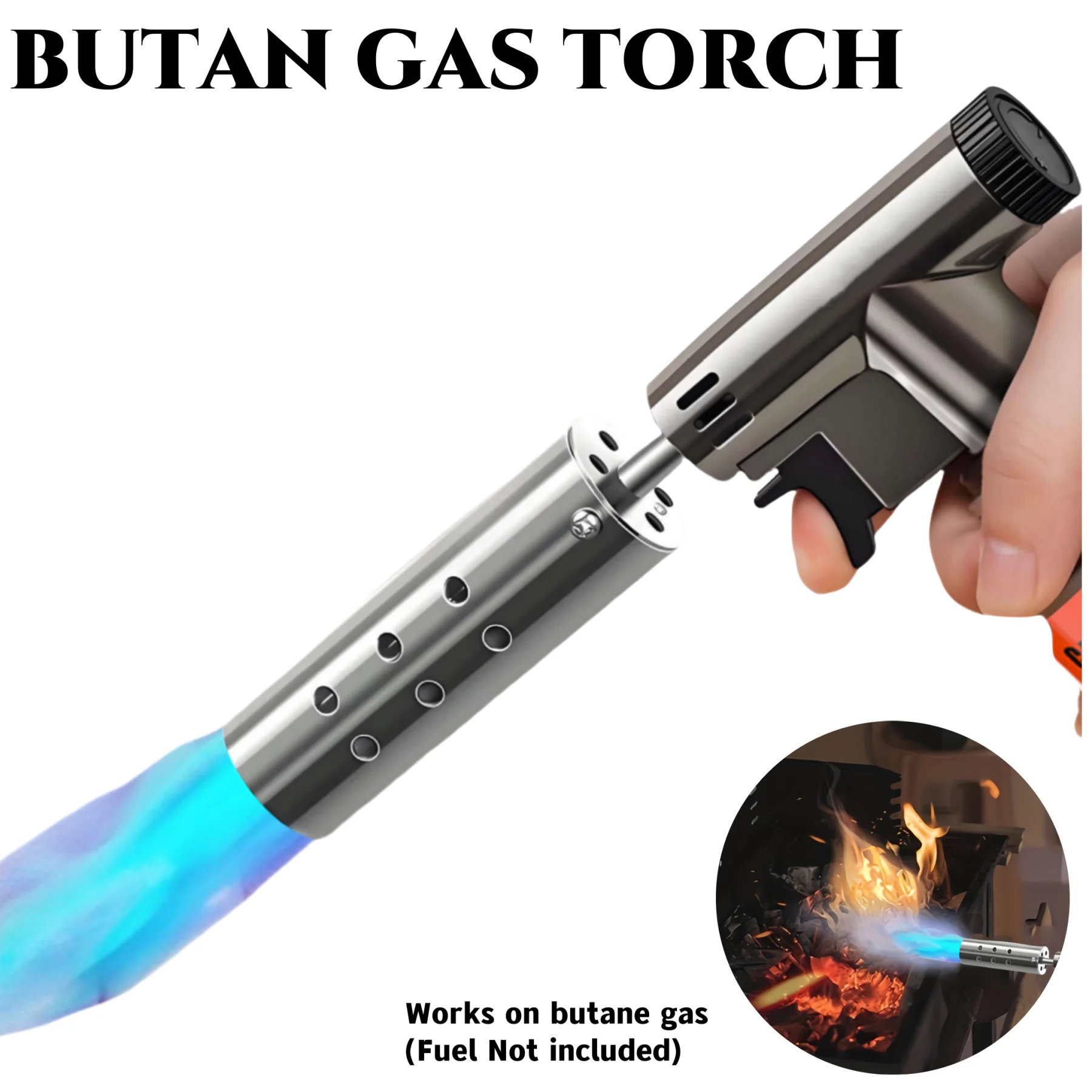 شعلة غاز قوية كبيرة من البيوتان مثالية للتخييم والشواء وشريحة لحم الطبخ والخبز وإزالة طلاء اللحام - الوقود غير متضمن (قطعة واحدة) #1