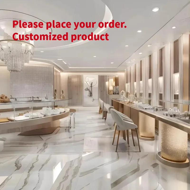 custom.Customized Design Display Cabinet Jewelry Stores Including Jade Gold Silver Showcase LED Glass Island Shelves Counter