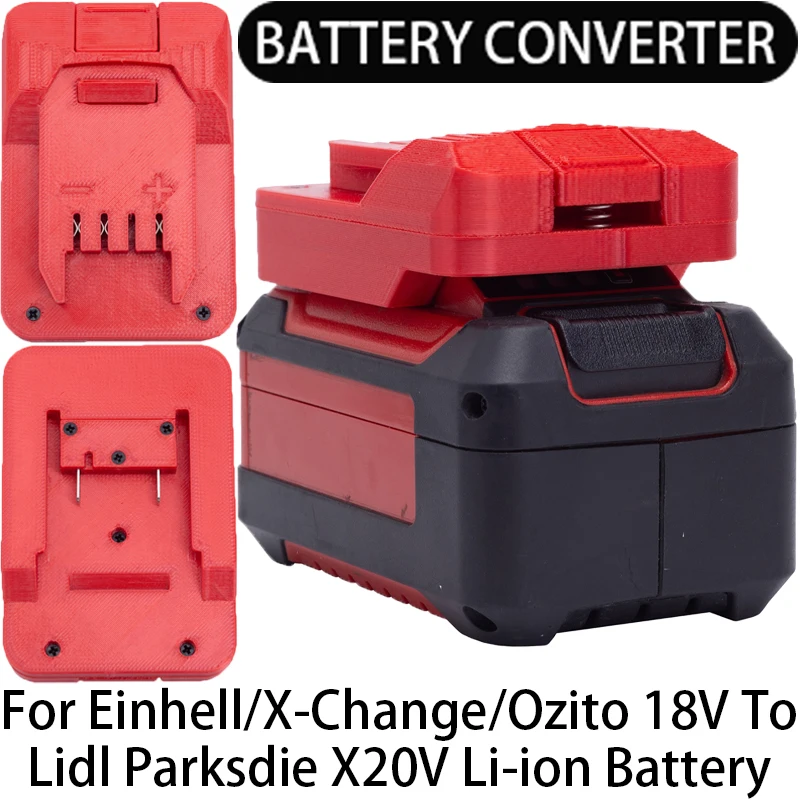 

Adapter/Converter for Lidl Parkside X20V Li-ion tools to Einhell/X-Change/Ozito 18V Li-ion battery adapter tool accessories