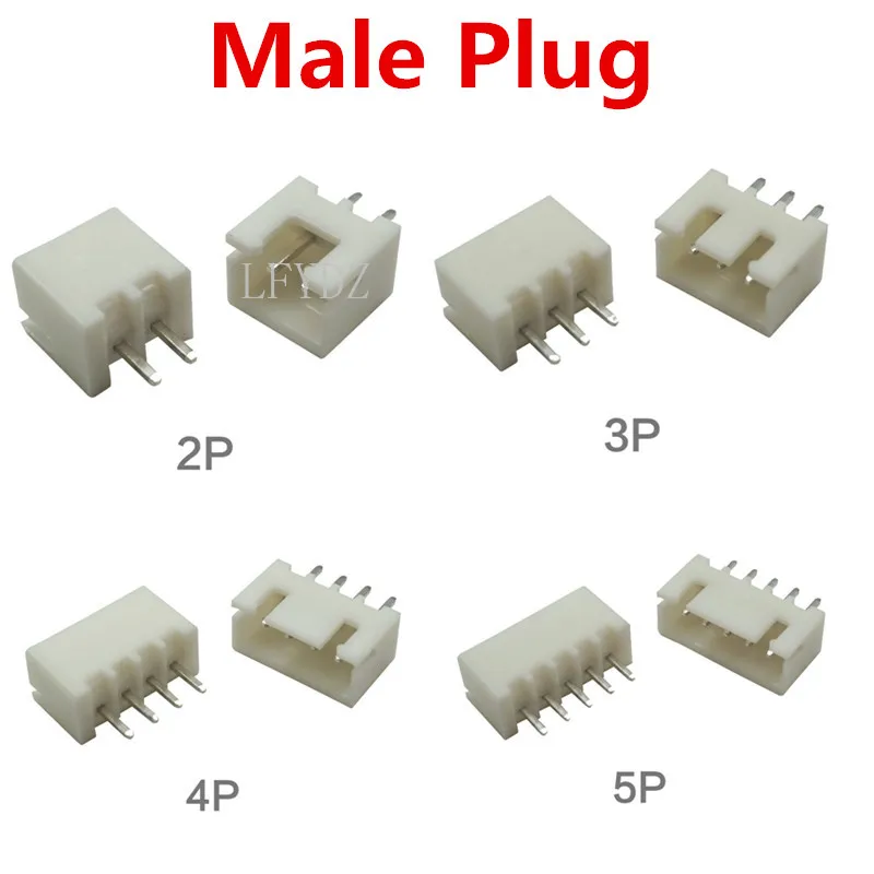 100Pcs JST XH2.54 2/3/4/5/6/7-12 Pin Terminals Plastic Shell Male Plug + Female Socket Wire Connector XH 2.54 2P 3P 4P 5P